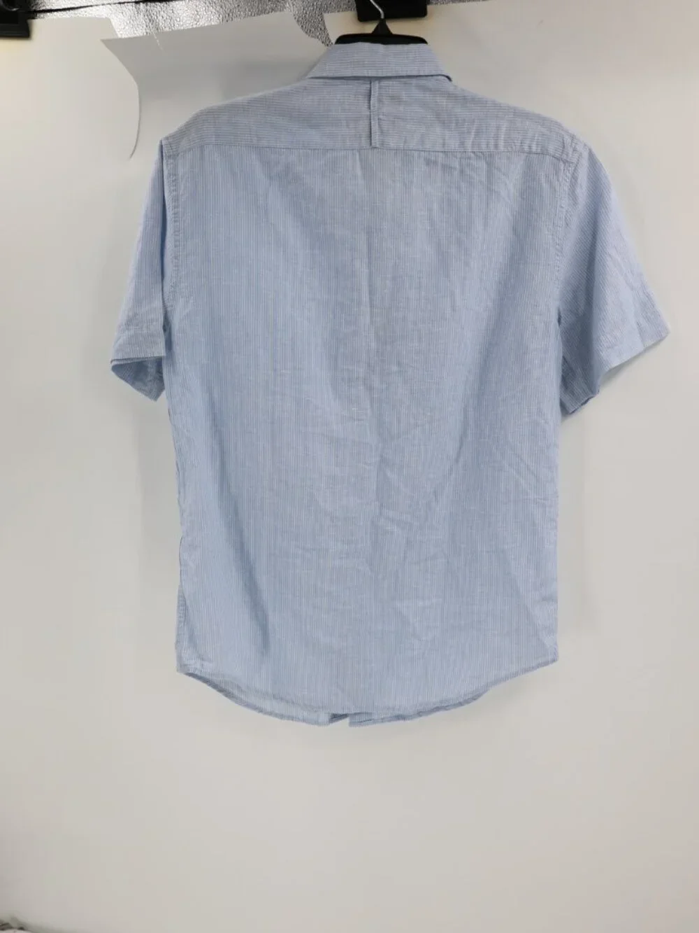 NWT Banana Republic Shirt Mens Small Linen Cotton Slim Fit Striped Short Sleeve